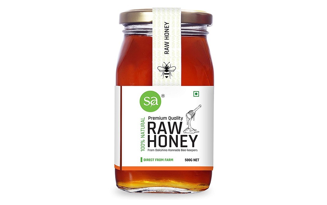 Savayav Premium Quality Raw Honey    Glass Jar  500 grams